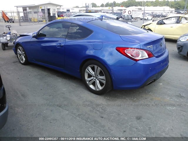 KMHHU6KH5BU046167 - 2011 HYUNDAI GENESIS COUPE 3.8L BLUE photo 3