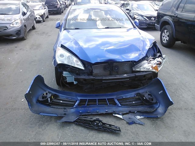 KMHHU6KH5BU046167 - 2011 HYUNDAI GENESIS COUPE 3.8L BLUE photo 6