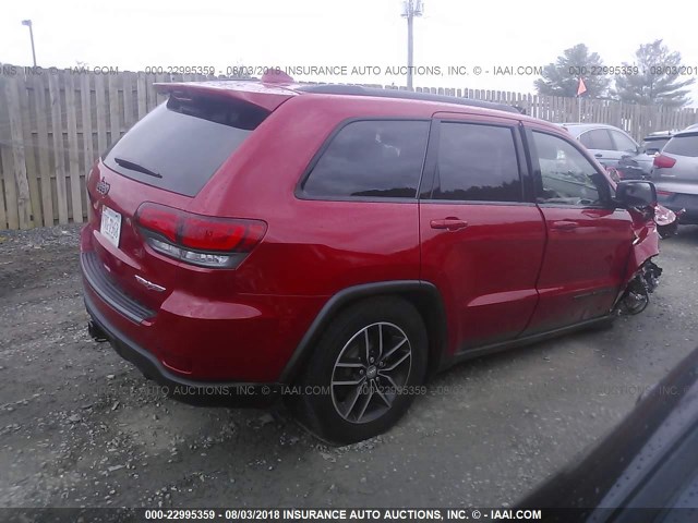 1C4RJFLG6HC946811 - 2017 JEEP GRAND CHEROKEE TRAILHAWK RED photo 4