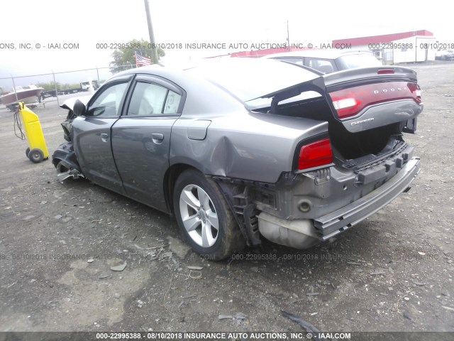 2B3CL3CG3BH608321 - 2011 DODGE CHARGER GRAY photo 3