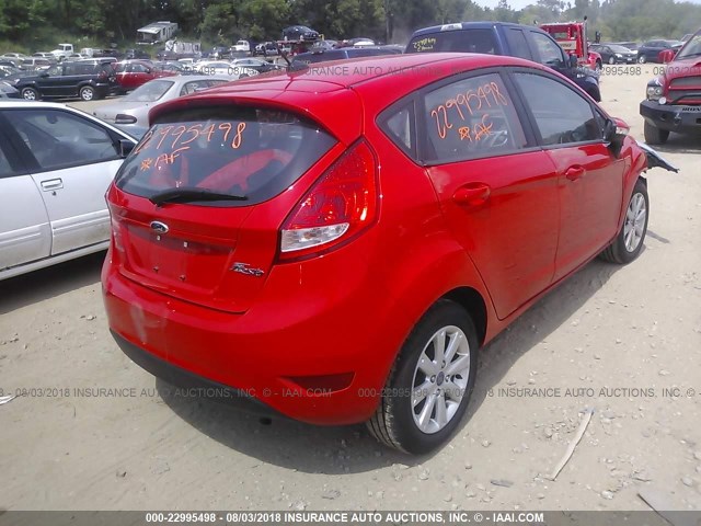 3FADP4EJ3DM208064 - 2013 FORD FIESTA SE RED photo 4