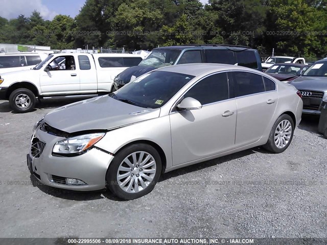 2G4GR5EKXC9106621 - 2012 BUICK REGAL GOLD photo 2