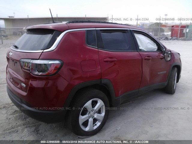 3C4NJDBB6JT107826 - 2018 JEEP COMPASS LATITUDE 红色 照片 4