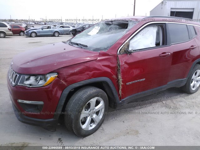 3C4NJDBB6JT107826 - 2018 JEEP COMPASS LATITUDE 红色 照片 6