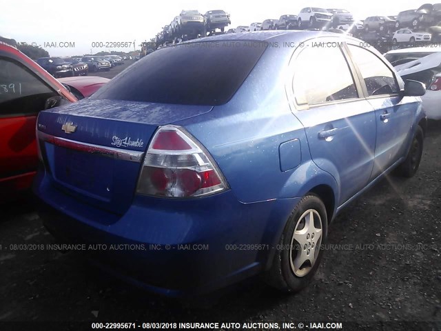 KL1TD56E39B333013 - 2009 CHEVROLET AVEO LS/LT BLUE photo 4