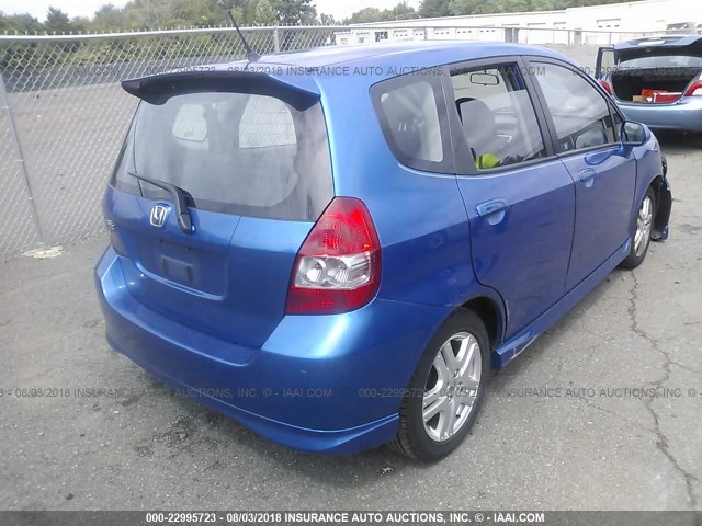 JHMGD38657S030153 - 2007 HONDA FIT S 蓝色 照片 4