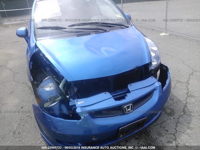 JHMGD38657S030153 - 2007 HONDA FIT S 蓝色 照片 6