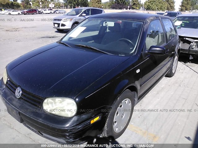 WVWBT21J01W056814 - 2001 VOLKSWAGEN GOLF GL BLACK photo 2