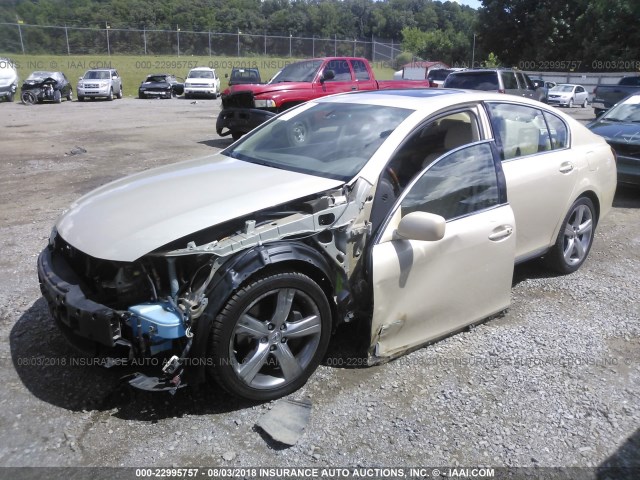 JTHBN96S265001121 - 2006 LEXUS GS GENERATION 200 430 GOLD photo 2