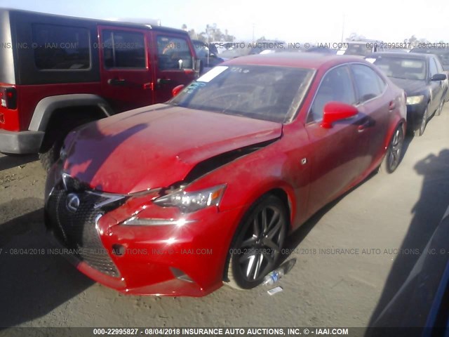 JTHBA1D22G5014288 - 2016 LEXUS IS 200T RED photo 2