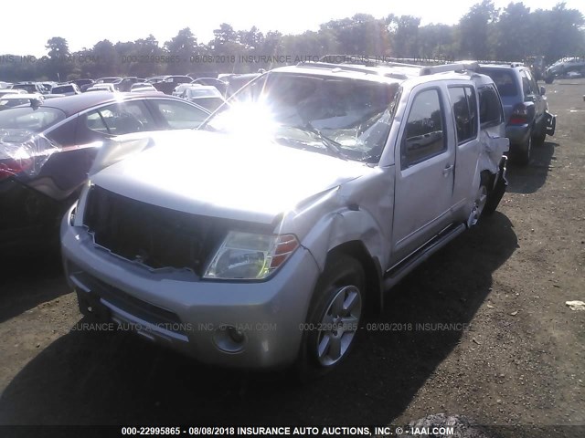 5N1AR18B08C610993 - 2008 NISSAN PATHFINDER S/LE/SE SILVER photo 2