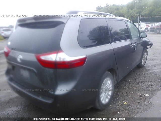 5TDYZ3DC4HS888971 - 2017 TOYOTA SIENNA XLE/LIMITED GRAY photo 4