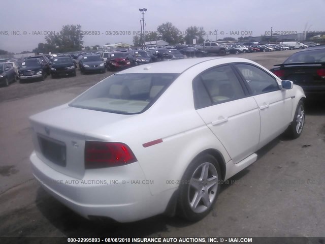 19UUA66245A064930 - 2005 ACURA TL WHITE photo 4