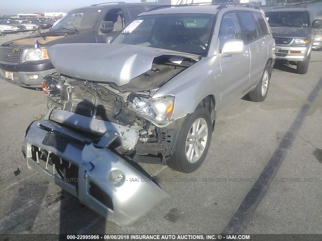 JTEDW21A460013888 - 2006 TOYOTA HIGHLANDER HYBRID SILVER photo 2