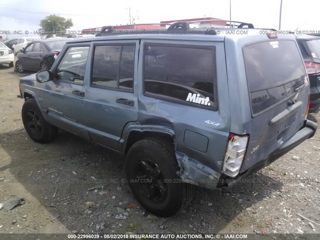 1J4FF68S4XL597352 - 1999 JEEP CHEROKEE SPORT/CLASSIC Niebieski zdjęcie 3