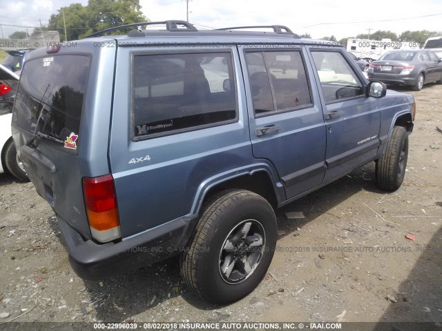 1J4FF68S4XL597352 - 1999 JEEP CHEROKEE SPORT/CLASSIC Niebieski zdjęcie 4