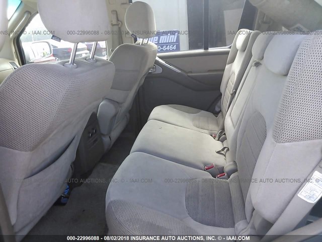 5N1AR18U65C751452 - 2005 NISSAN PATHFINDER LE/SE/XE SILVER photo 8