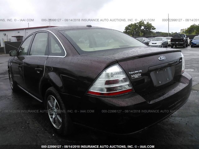 1FAHP24W19G116018 - 2009 FORD TAURUS SEL BURGUNDY photo 3