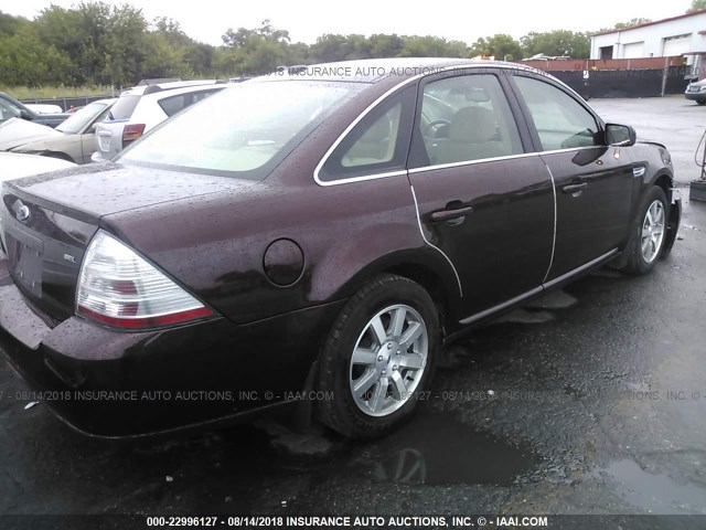 1FAHP24W19G116018 - 2009 FORD TAURUS SEL BURGUNDY photo 4