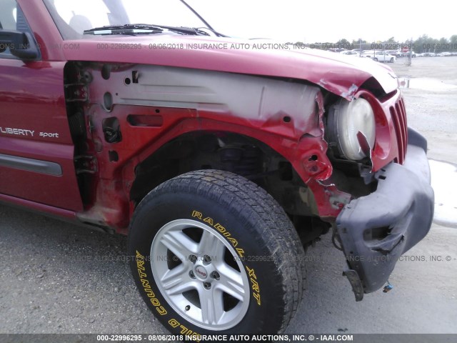 1J4GK48K53W637628 - 2003 JEEP LIBERTY SPORT/FREEDOM RED photo 6