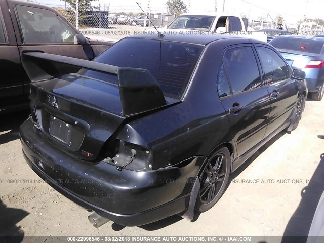 JA3AJ66F34U021583 - 2004 MITSUBISHI LANCER RALLIART BLACK photo 4