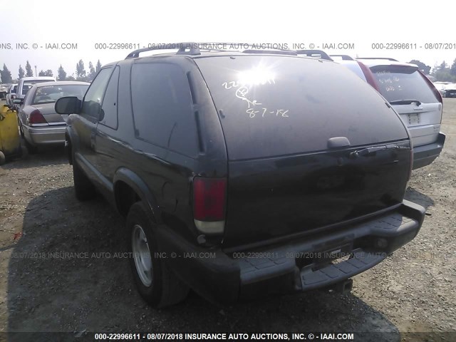 1GKCS18W7YK164596 - 2000 GMC JIMMY BLACK photo 3