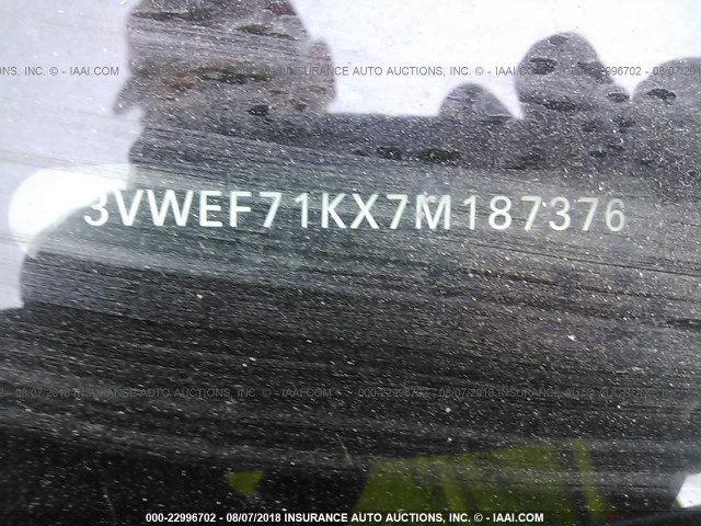 3VWEF71KX7M187376 - 2007 VOLKSWAGEN JETTA WOLFSBURG 银色 照片 9