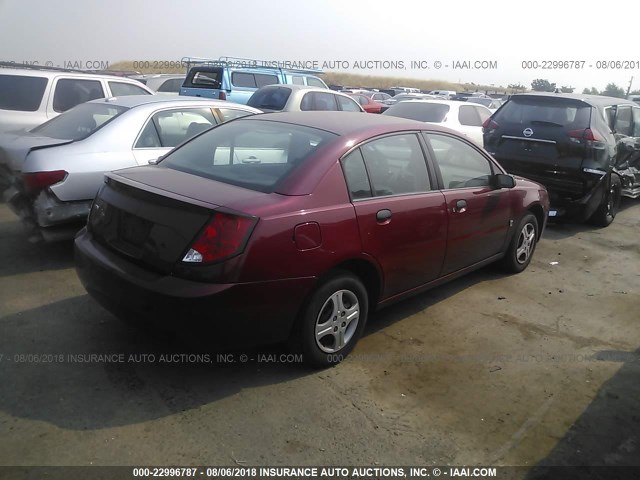 1G8AG52F94Z193498 - 2004 SATURN ION LEVEL 1 RED photo 4