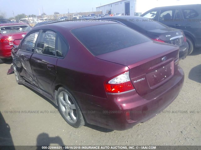 4S3BL626797229848 - 2009 SUBARU LEGACY 2.5I LIMITED BURGUNDY photo 3