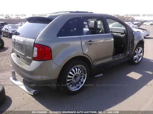 2FMDK3K95DBB58889 - 2013 FORD EDGE LIMITED GRAY photo 4