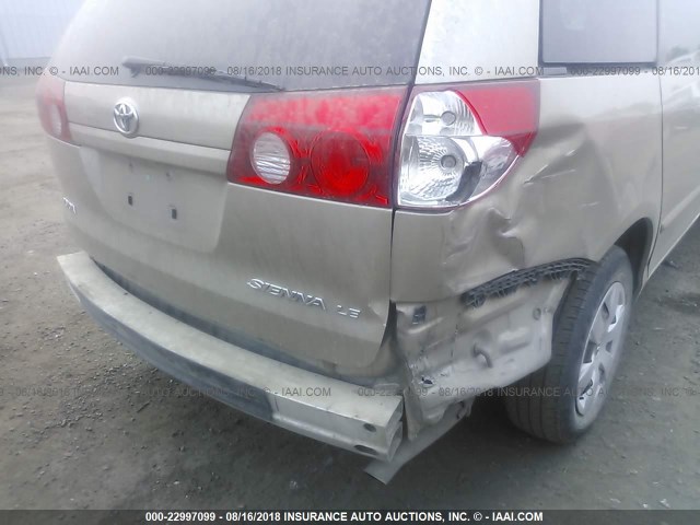 5TDZA23C96S433991 - 2006 TOYOTA SIENNA CE/LE TAN photo 6