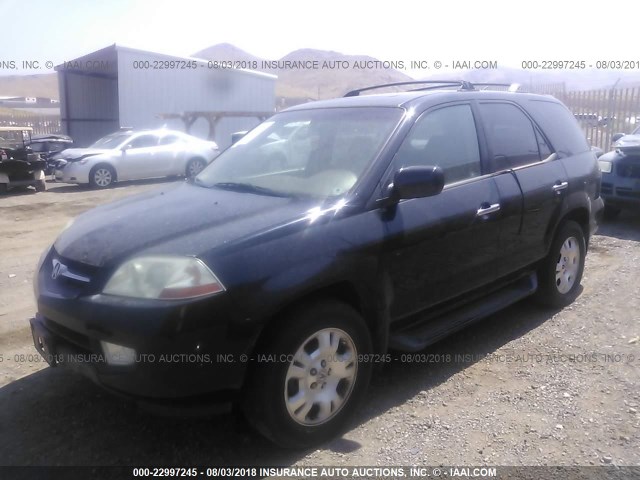 2HNYD18432H506225 - 2002 ACURA MDX BLACK photo 2