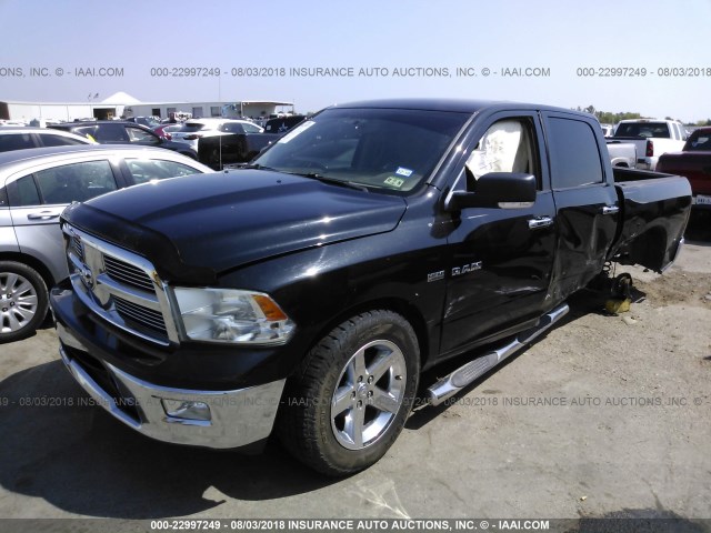 1D7RB1CT0AS163109 - 2010 DODGE RAM 1500 BLACK photo 2