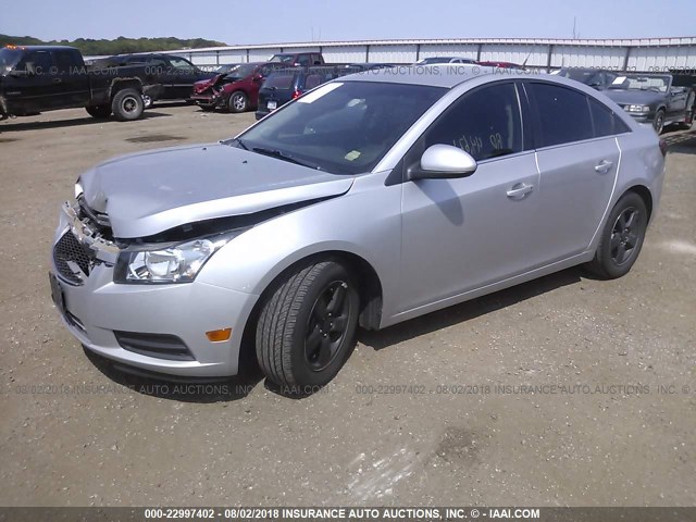 1G1PC5SB4D7291173 - 2013 CHEVROLET CRUZE LT SILVER photo 2