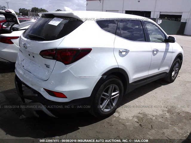 5NMZTDLB5HH045529 - 2017 HYUNDAI SANTA FE SPORT  WHITE photo 4