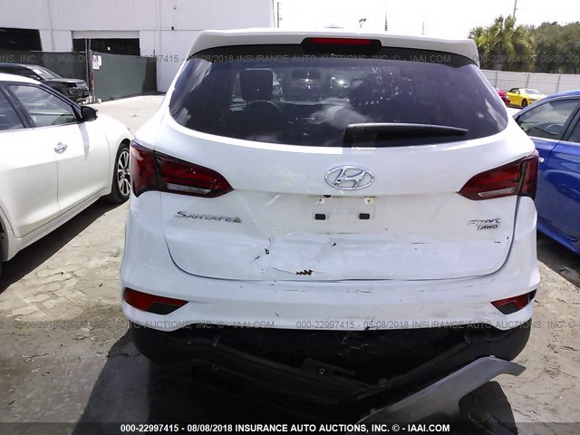 5NMZTDLB5HH045529 - 2017 HYUNDAI SANTA FE SPORT  WHITE photo 6