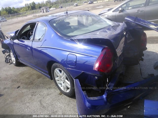 2G1WN161869343325 - 2006 CHEVROLET MONTE CARLO LTZ BLUE photo 3