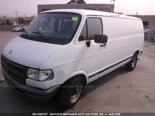 2B7HB11Y1VK531429 - 1997 DODGE RAM VAN B1500 WHITE photo 2