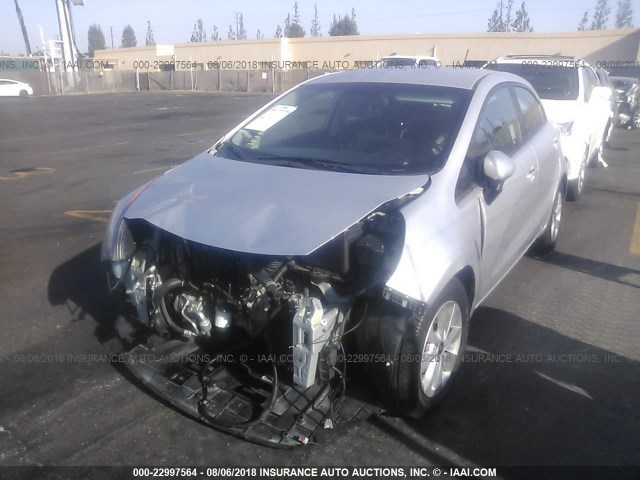 KNADN5A37G6677690 - 2016 KIA RIO EX/SX SILVER photo 2