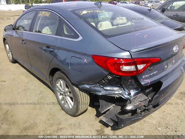 5NPE24AF3GH301837 - 2016 HYUNDAI SONATA SE BLUE photo 6