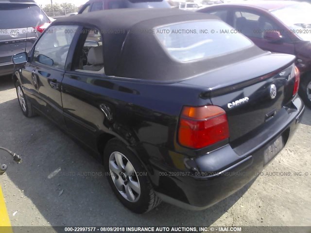 3VWDC21V61M808802 - 2001 VOLKSWAGEN CABRIO GLX 黑色 照片 3