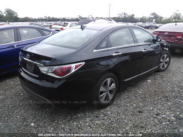 KMHEC4A42BA013475 - 2011 HYUNDAI SONATA HYBRID BLACK photo 4