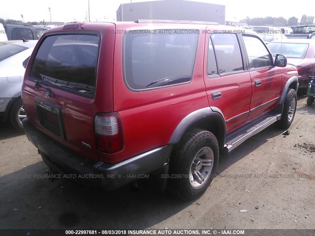 JT3GM84R0T0005928 - 1996 TOYOTA 4RUNNER RED photo 4