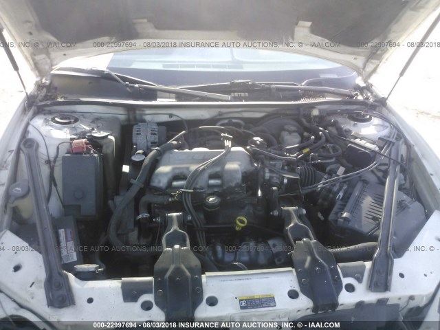 1G2WK52J12F108185 - 2002 PONTIAC GRAND PRIX SE WHITE photo 10