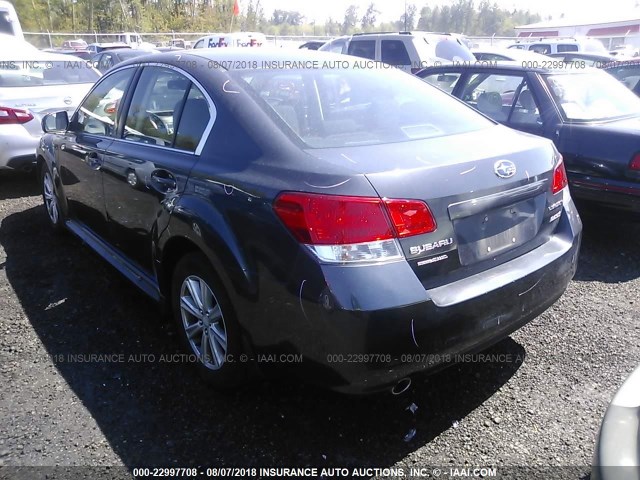 4S3BMBG66B3262657 - 2011 SUBARU LEGACY 2.5I PREMIUM GRAY photo 3