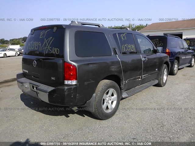 5N1AA08B85N726900 - 2005 NISSAN ARMADA SE/LE GRAY photo 4