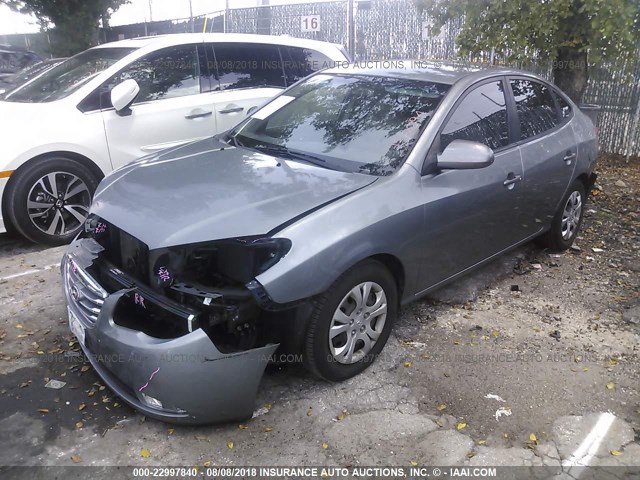 KMHDU4AD7AU132094 - 2010 HYUNDAI ELANTRA BLUE/GLS/SE GRAY photo 2