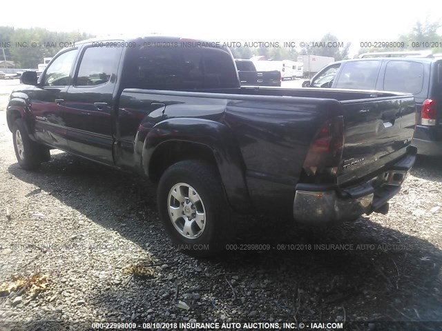 5TEMU52N35Z123102 - 2005 TOYOTA TACOMA DOUBLE CAB LONG BED BLACK photo 3