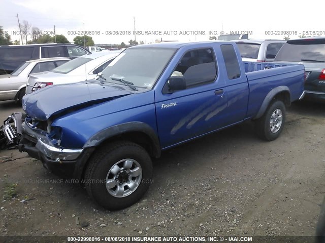 1N6DD26Y7WC319253 - 1998 NISSAN FRONTIER KING CAB XE/KING CAB SE BLUE photo 2