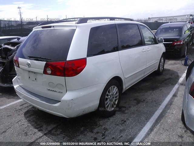 5TDZK22C57S093710 - 2007 TOYOTA SIENNA XLE/XLE LIMITED WHITE photo 4